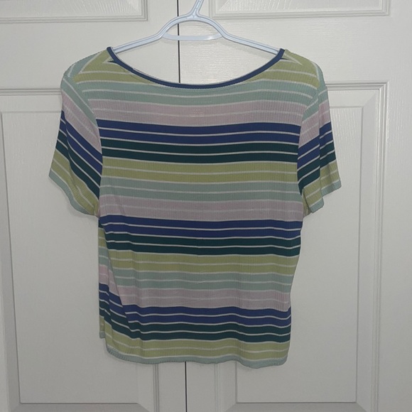 American Eagle US M | Striped Cropped Tee - Picture 2 of 2